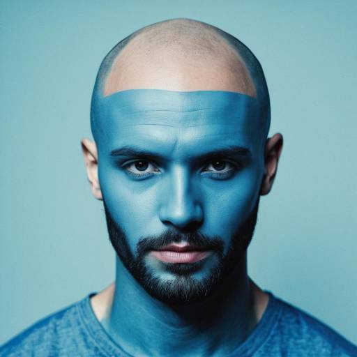 Bald Man with Blue Skin Portrait