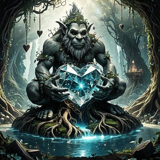 Surreal Troll Sculptor in Dreamy Landscape Surreal Troll Sculptor in Dreamy Landscape