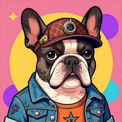 Steampunk Pop Art French Bulldog