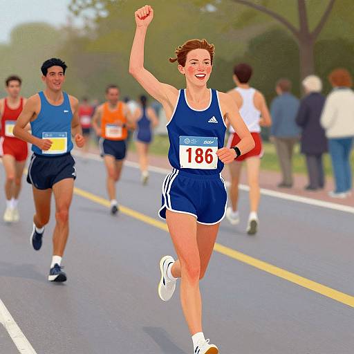 Monet-Inspired Retro Marathon Victory