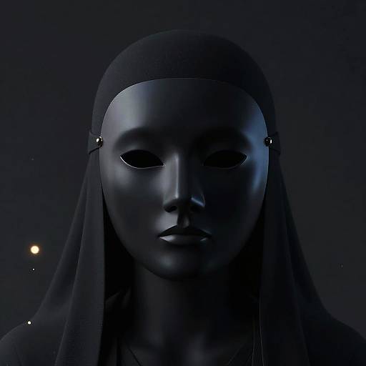 Ethereal Vantablack Masked Figure