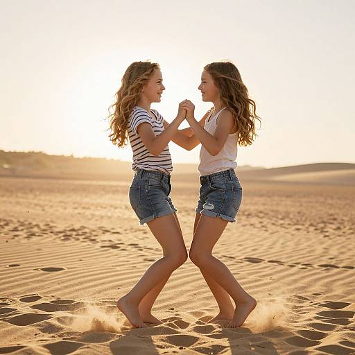 Dancing Hearts on Golden Sands