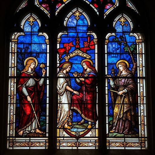 Ornate Medieval Stained Glass Window