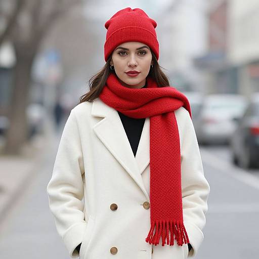 Winter Fashion Woman White Coat