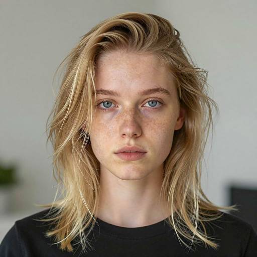 Young Woman with Tousled Blonde Hair