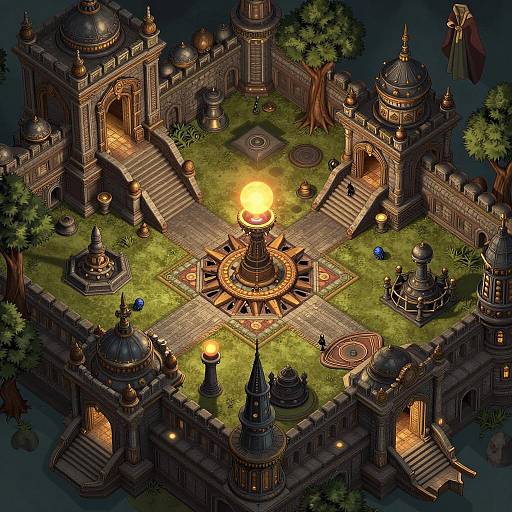 Isometric View of Planescape City of Sigil Game Area