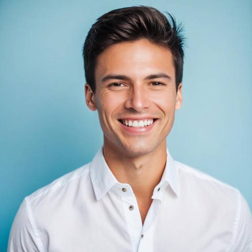 Smiling Young Man in White Shirt