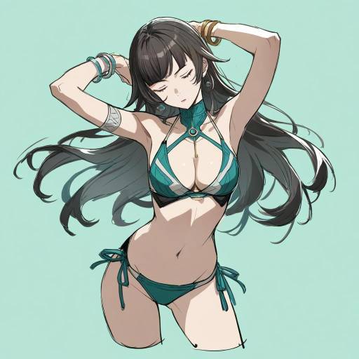 Stylized Girl in Swimsuit Sketch