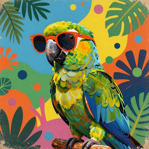 Psychedelic Lowbrow Parrot Art