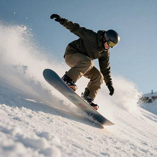 Low-Angle Snowboarder Jump Over Camera