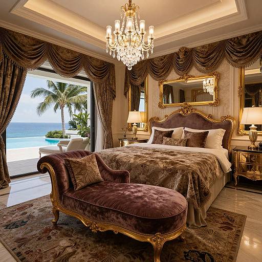Luxury Billionaire Bedroom with Infinity Pool