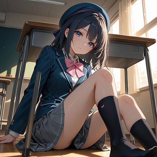 Charming School Girl in 8K Detail