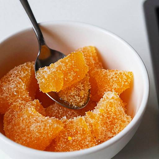 Close-Up of Orange Granita in Bowl