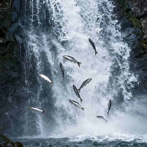 Surreal Backward Cascading Waterfall