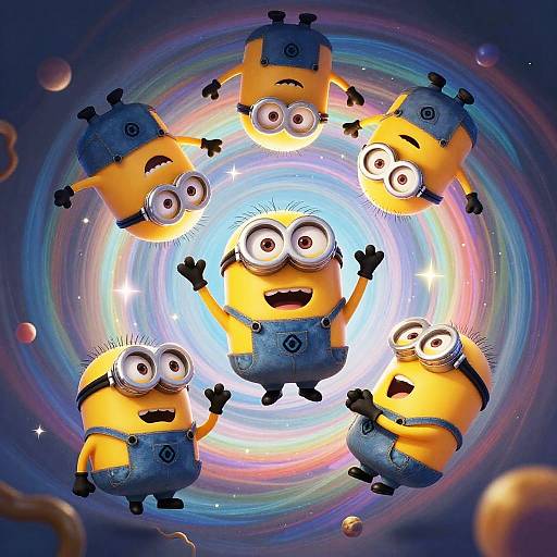 Minions Falling Through Magical Portal
