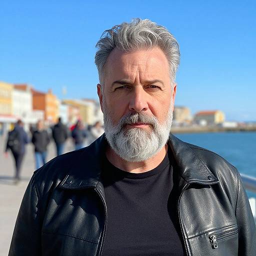 Mature Man on Sunny Ocean Pier