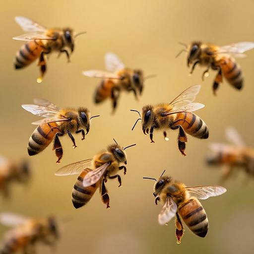 Golden Bees Dancing in Harmony