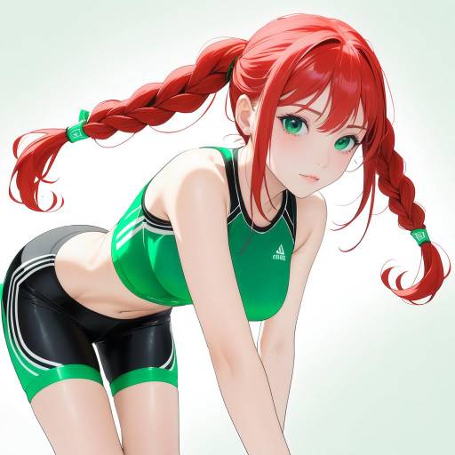 Sporty Female Stretching Against White Background Sporty Female Stretching Against White Background