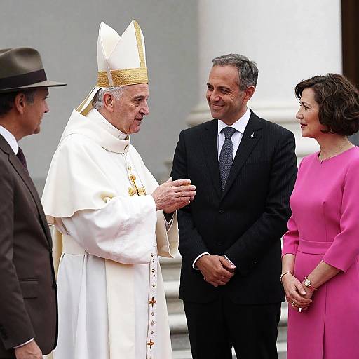 Pope Engaging in Conversation with Suited Man