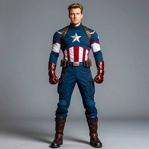 Male Model in Captain America Costume