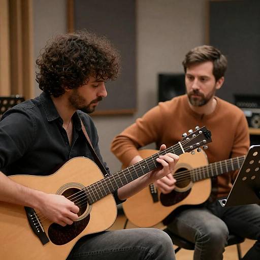 Intense Jam Session in Recording Studio