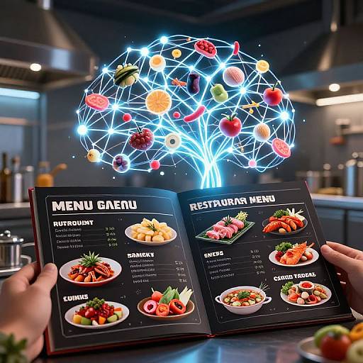 Futuristic AI Menu Generator Art
