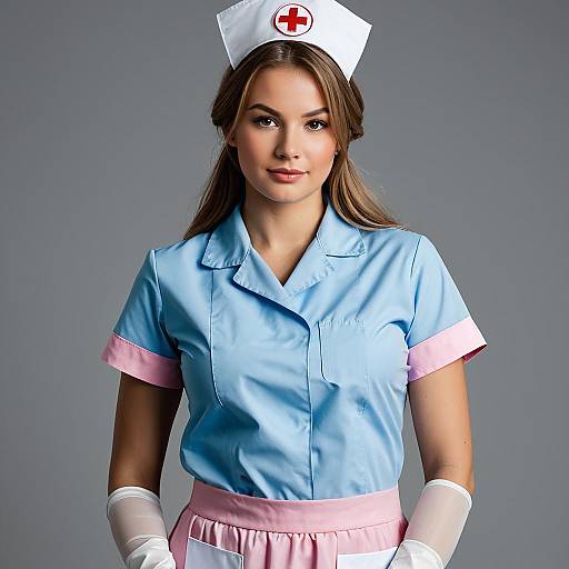 Pastel Nurse Costume Portrait Photography