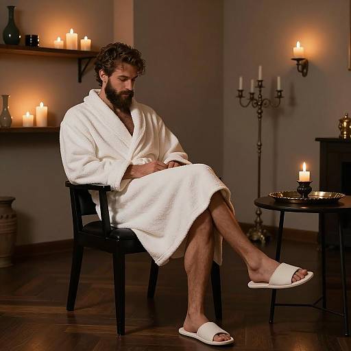 Cozy Evening: Man in Dim Room