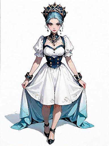 Modern Romantic Woman in White Dress