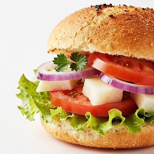 Close-Up Fresh Veggie Sandwich