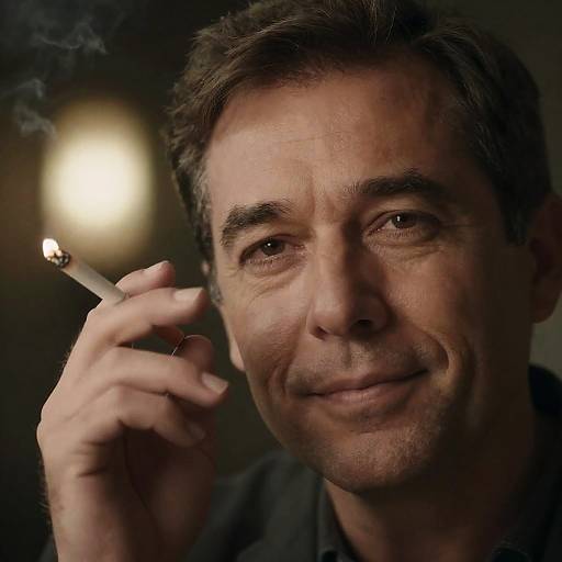 Confident Man With Cigarette Portrait