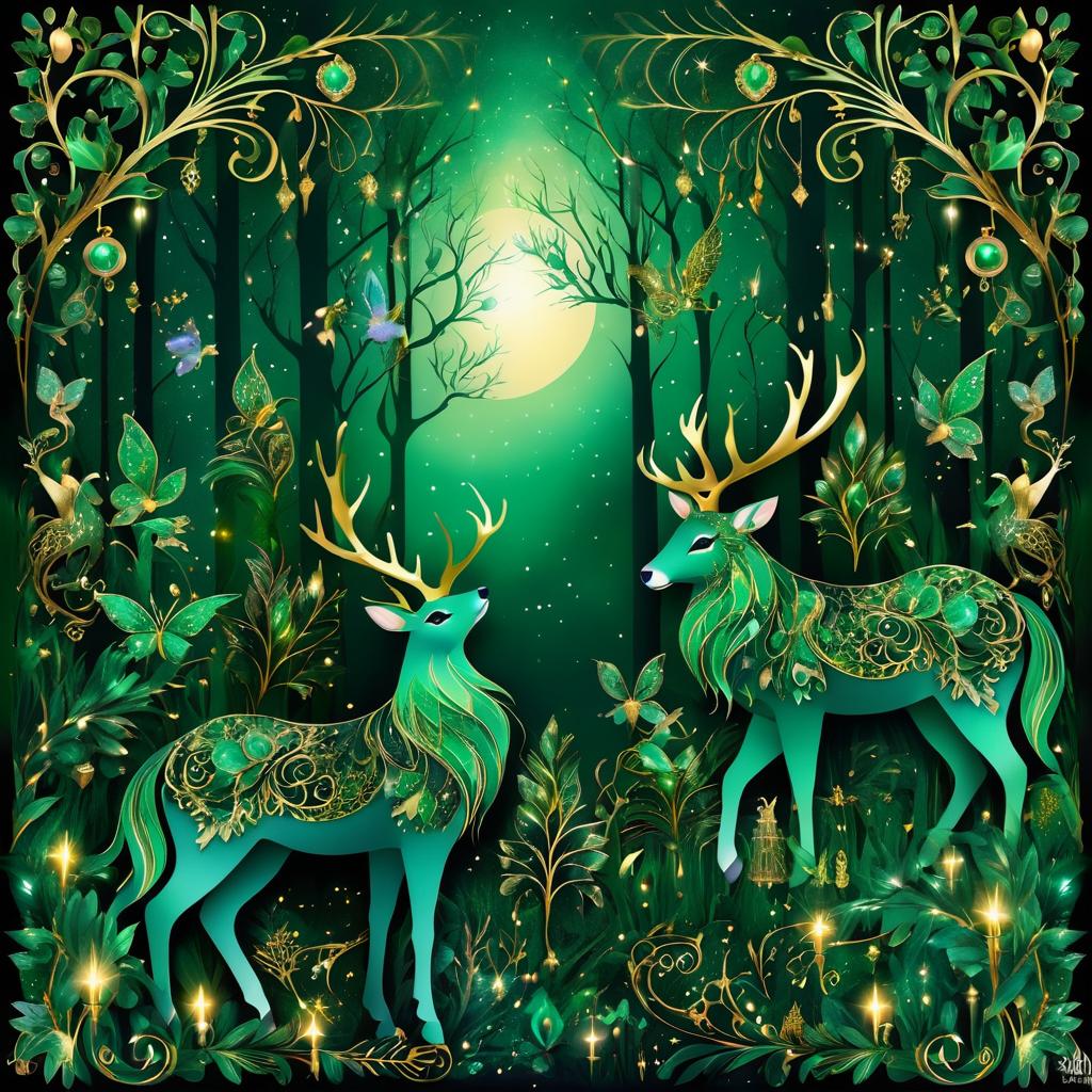 Enchanted Twilight Forest of Mystical Creatures