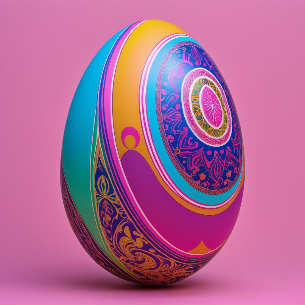 Vibrant Easter Egg with Soft Hues