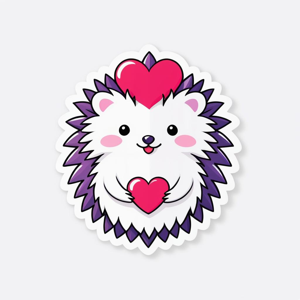 Cute 'I Love Hedgehogs' Sticker Design