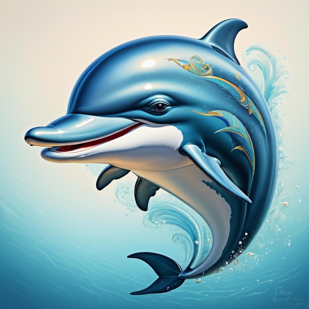 Whimsical Dolphin Portrait by Falero