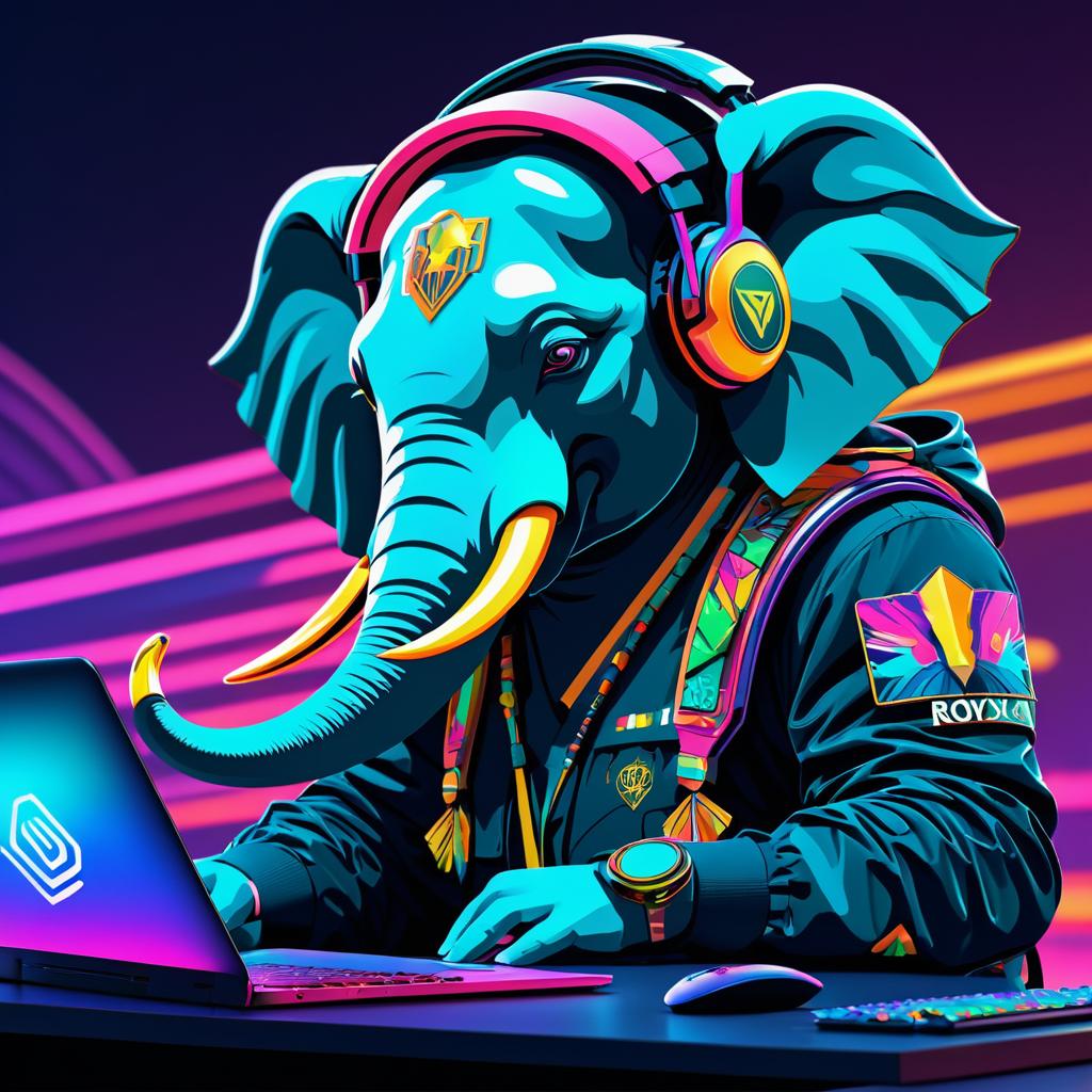 Vibrant Elephant Gamer Esports Sticker