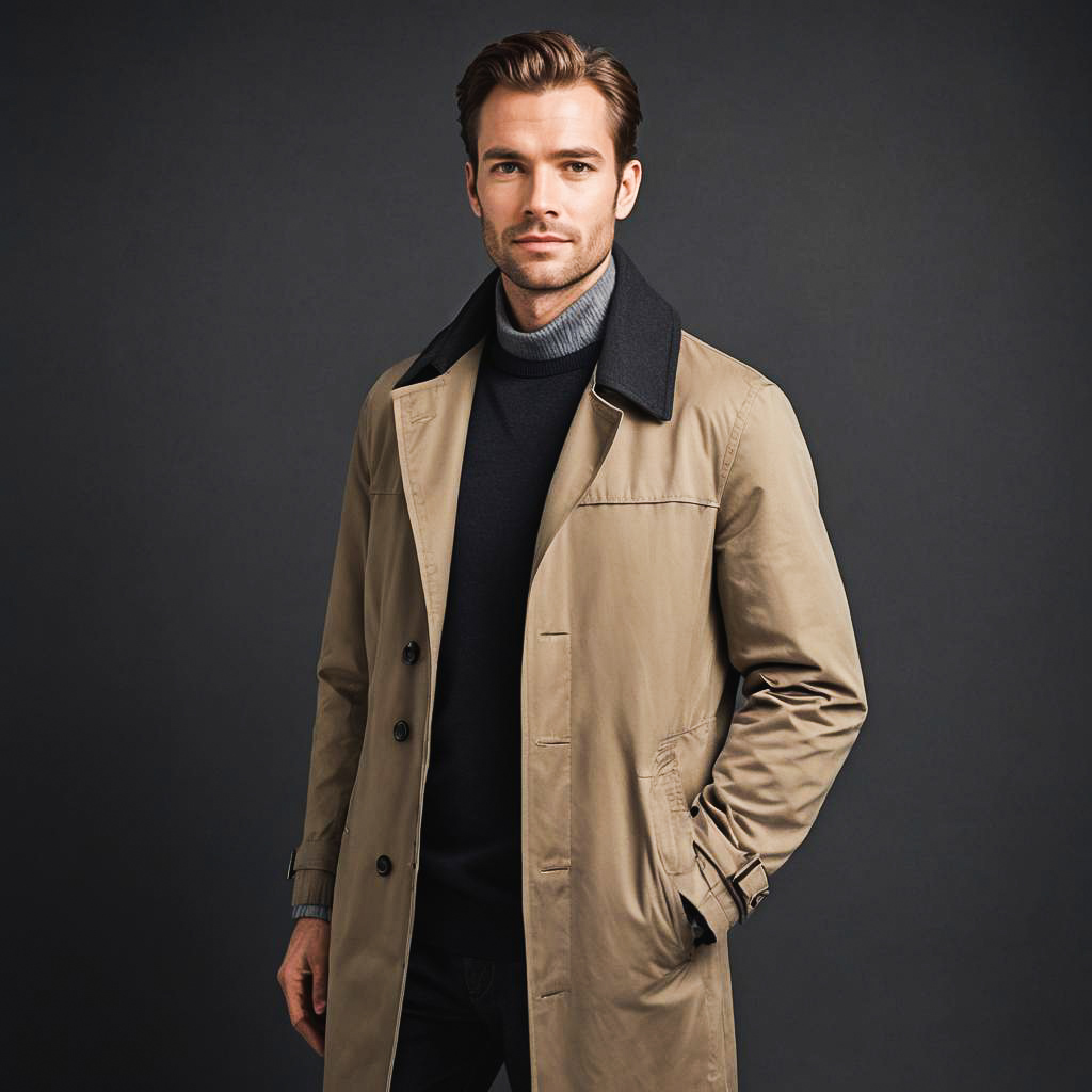 Elegant Man in Trench Coat Portrait