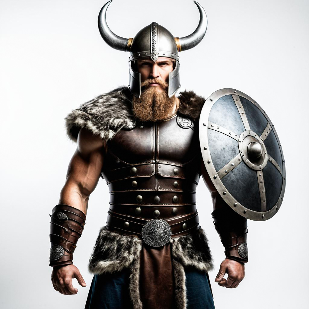 Intense Berserker in Viking Gear