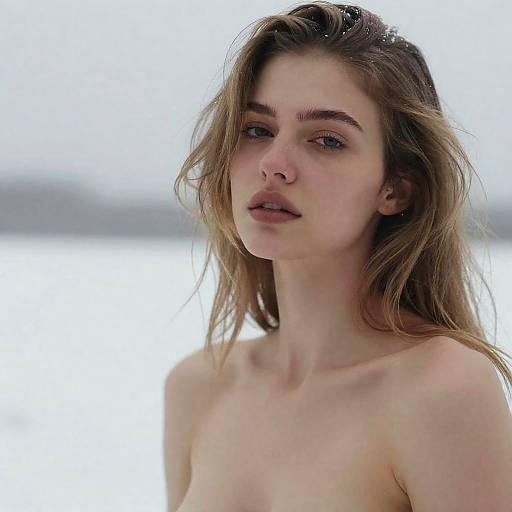 Candid Winter Portrait of a Young Woman