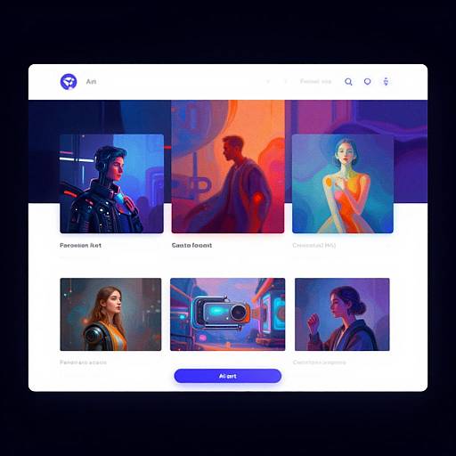 Futuristic Cyberpunk AI Art Gallery