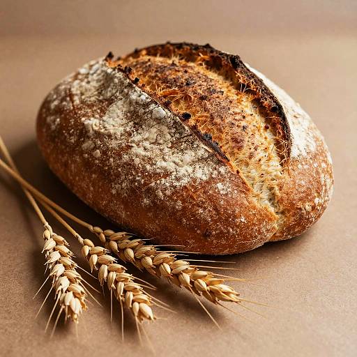 Rustic Oval Loaf with Wheat Stalks