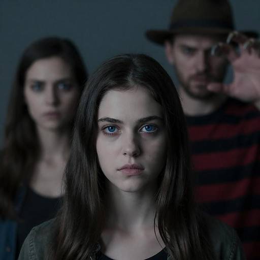 Intense Portrait of Young Woman and Man