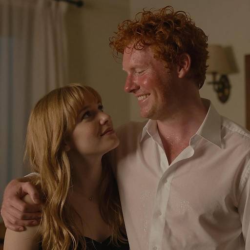 Romantic Embrace in Warm Lighting