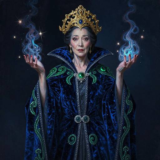 Enigmatic Female Illusionist in Velvet