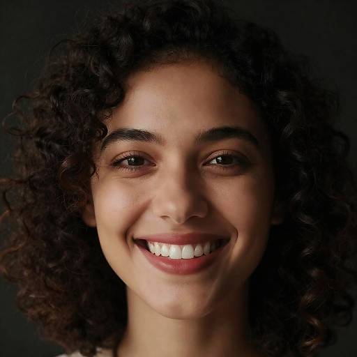 Portrait of a Smiling Woman in Shadows