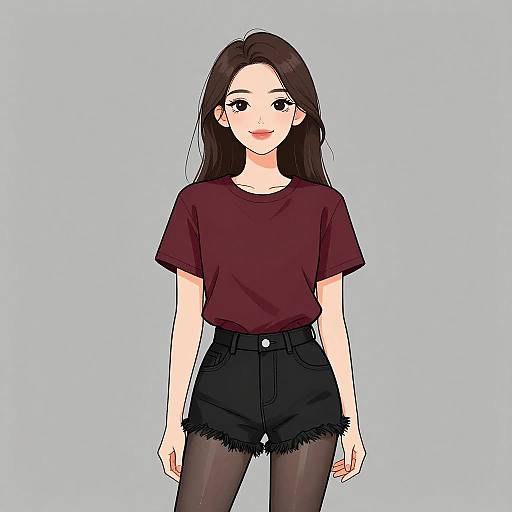 Smiling Woman in Casual Chic Outfit