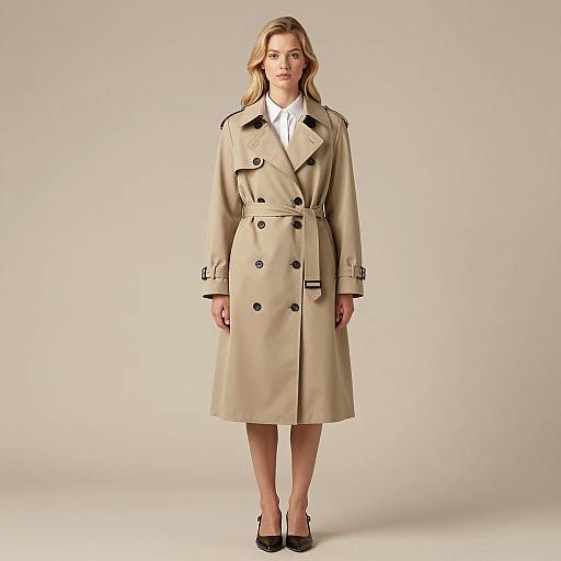 Woman in Beige Trench Coat