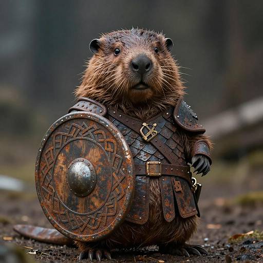 Viking Beaver Warrior Cinematic Film Still