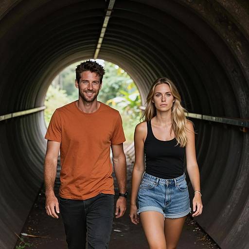 Exploring a Spiraled Metal Tunnel