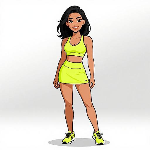 Sporty Chic Woman in Neon Yellow